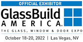 GlassBuild America logo with the words GlassBuild America The Glass, Window & Door Expo - October 18-20, 2022 | Las Vegas, NV
