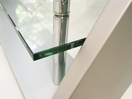 Closeup of polished furniture glass