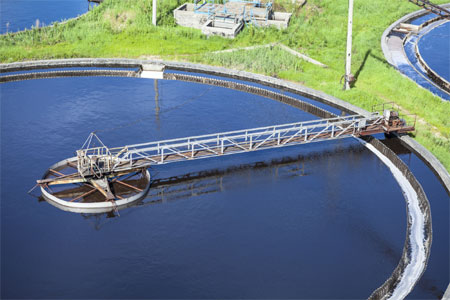 Primary sedimentation tank at wastewater treatment plant